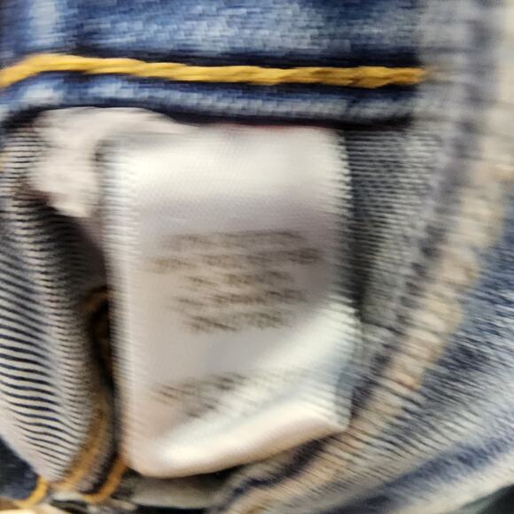 Cato Chewed Hem Flare Jeans Size 12 32" Blue Medium Wash High Waist Stretch - Picture 15 of 15